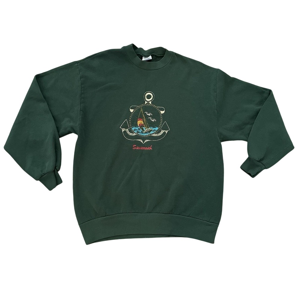 Vintage Jerzees Women's Sweatshirt Large Savannah